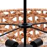 4_Carrie 26" Wide Matte Black and Rattan Drum Pendant Light more views