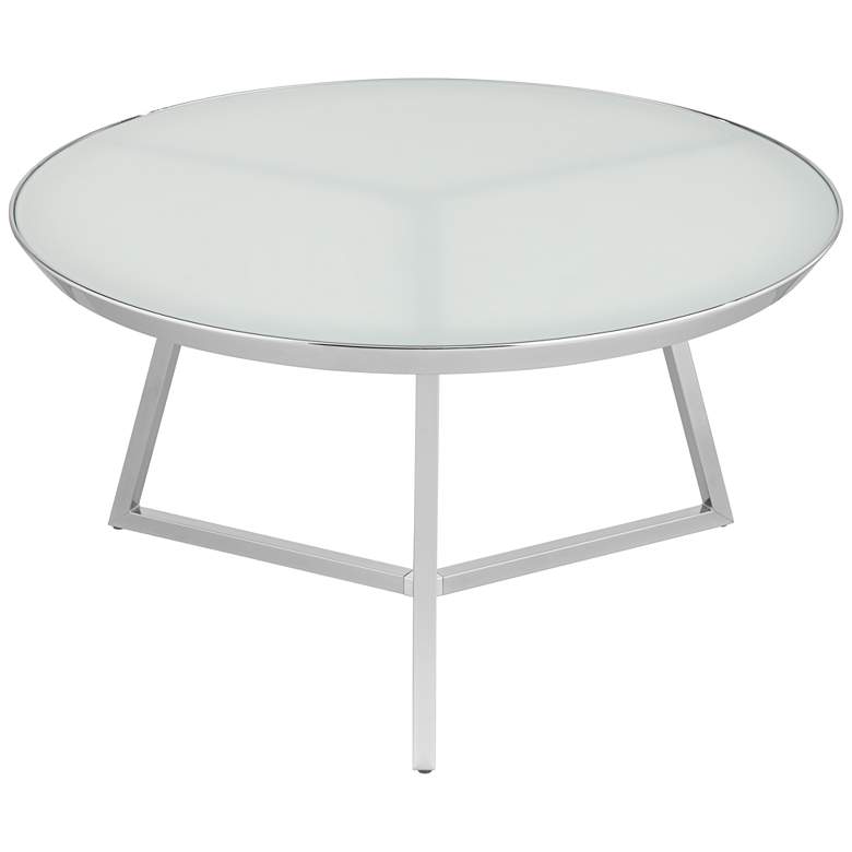 Image 7 Carrie 29 3/4" Wide Chrome and White Glass Coffee Table more views
