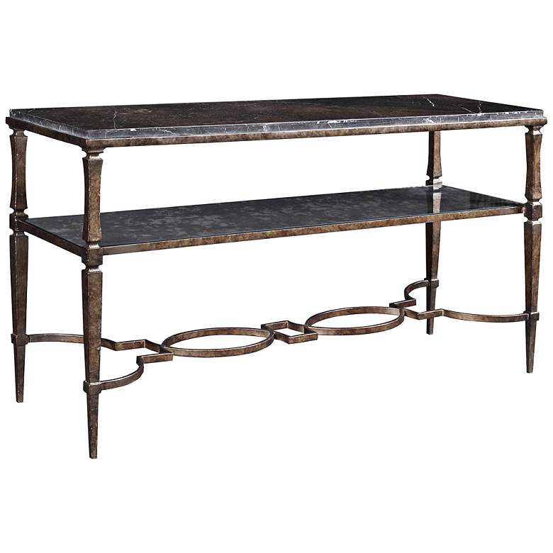 Image 1 Carrie Antiqued Mirror Metal Sofa Table