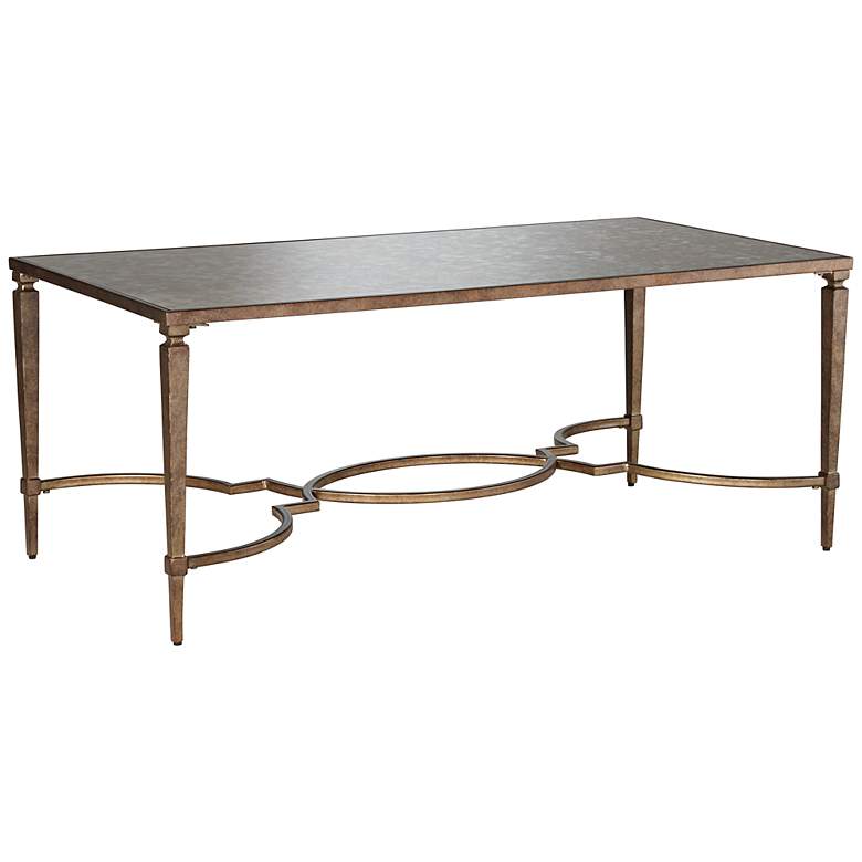 Image 1 Carrie Antiqued Mirror Rectangular Metal Cocktail Table