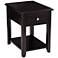 Carrier 18" Wide Dark Espresso 1-Drawer Chairside End Table