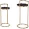 Carrillo 23" Champagne Gold and Black Accent Table Set of 2