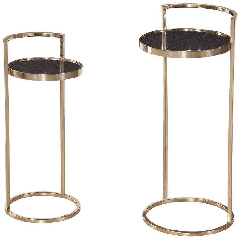 Image 1 Carrillo 23" Champagne Gold and Black Accent Table Set of 2