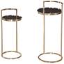 Carrillo 23" Champagne Gold and Black Accent Table Set of 2