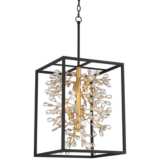Carrine 15 1/4&quot; Wide Black and Gold 4-Light Pendant Light