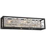 Carrine 24&quot; Wide Black and Silver Plated 4-Light Bath Light