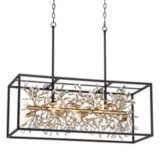 Carrine 38 1/2&quot; Wide Black and Gold Kitchen Island Light Pendant
