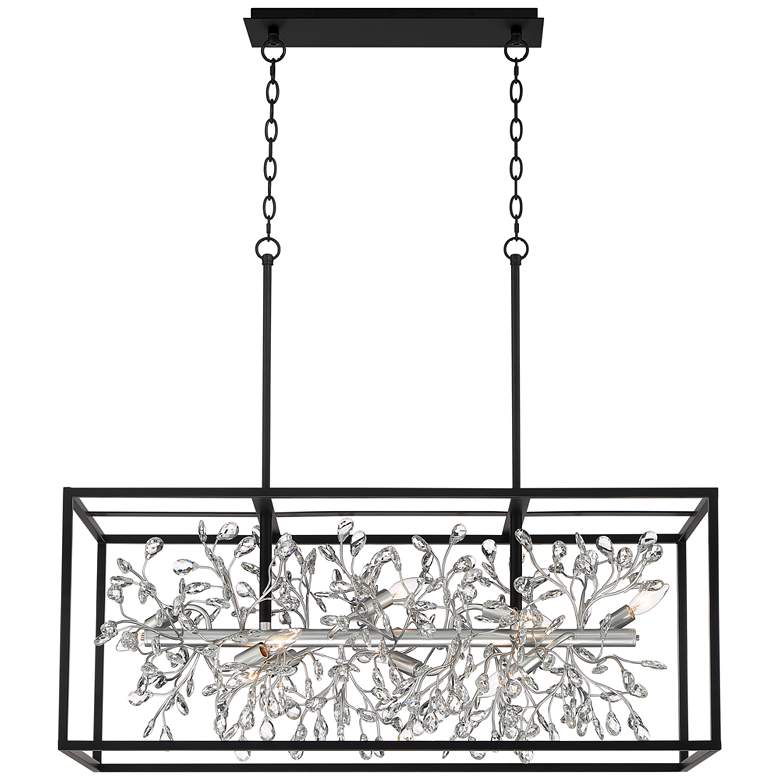 Carrine 38 1/2&quot; Wide Black and Silver Island 8-Light Pendant more views