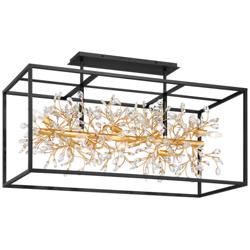 Carrine 38 1/2"W Satin Black and Gold 8-Light Ceiling Light
