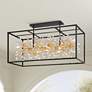 2_Carrine 38 1/2"W Satin Black and Gold 8-Light Ceiling Light