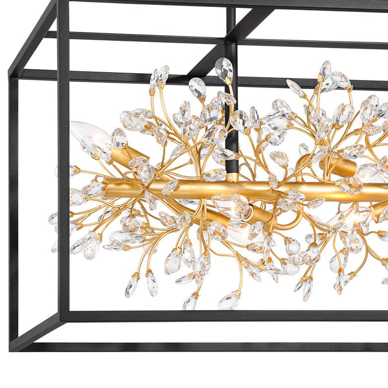 Image 4 Carrine 38 1/2"W Satin Black and Gold 8-Light Ceiling Light more views