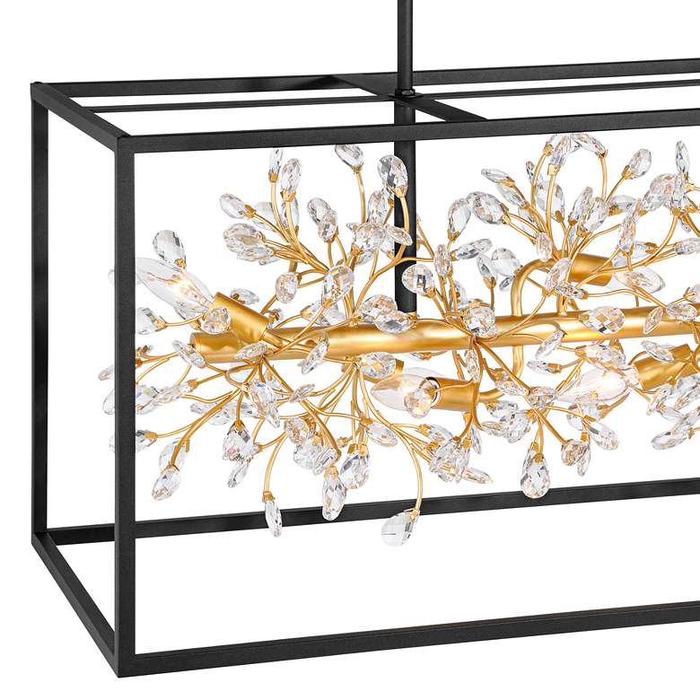 Image 6 Carrine 38 1/2"W Satin Black and Gold 8-Light Ceiling Light more views