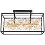 Watch A Video About the Carrine Satin Black and Gold 8 Light Ceiling Light