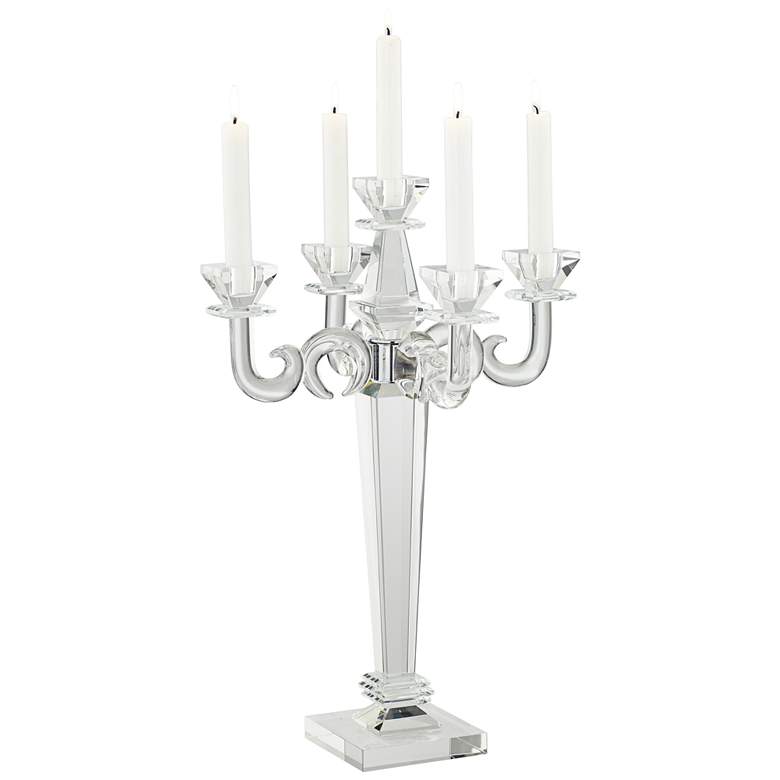 Image 1 Carrington Clear Glass Candelabra Taper Candle Holder