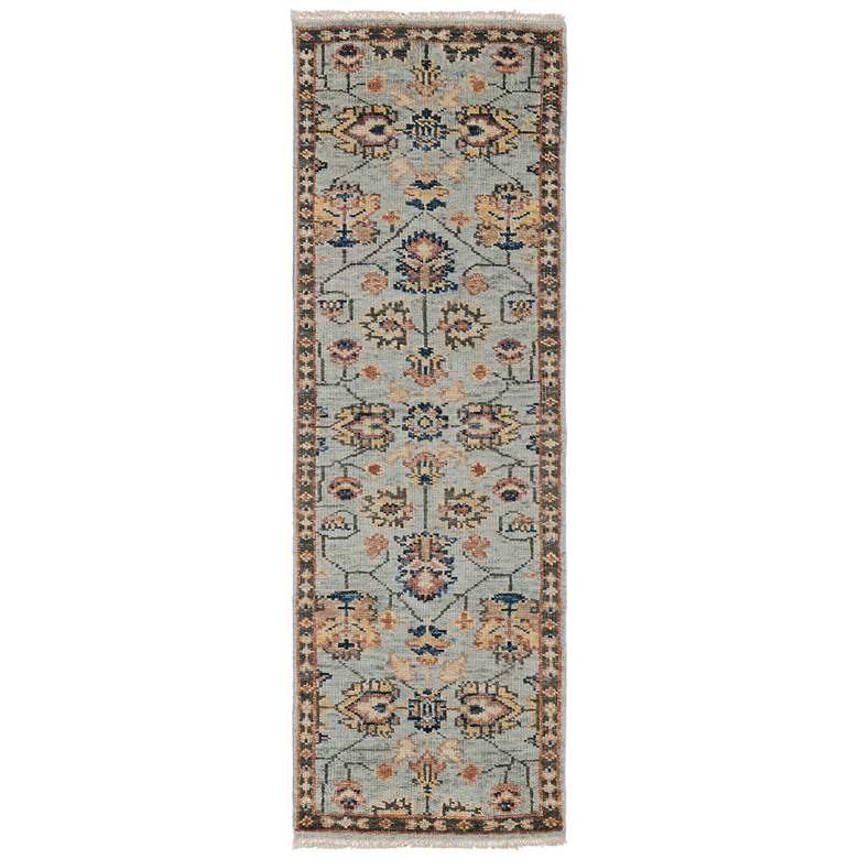 Image 1 Carrington Oriental Hand Knotted Gray Area Rug 2'-6" x 8'