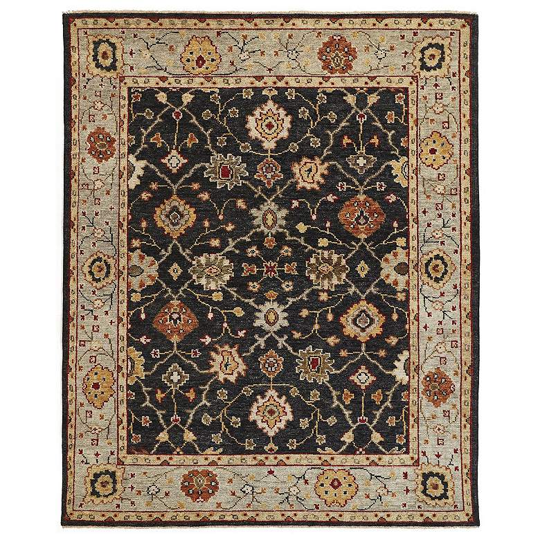 Image 1 Carrington Traditional Oriental Hand Knotted Black Area Rug 6500F