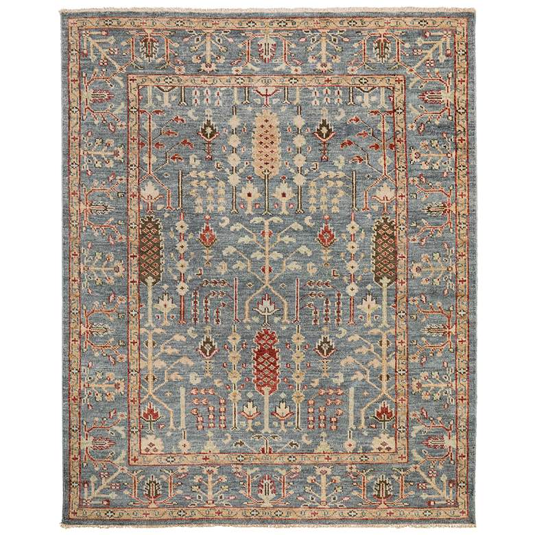 Image 1 Carrington Traditional Oriental Hand Knotted Blue Area Rug 6499F