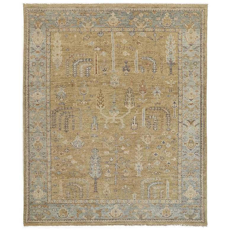 Image 1 Carrington Traditional Oriental Hand Knotted Gold Area Rug 6501F