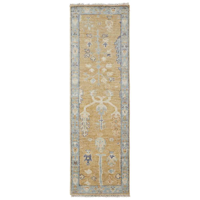 Image 1 Carrington Traditional Oriental Hand Knotted Gold Area Rug 6501F
