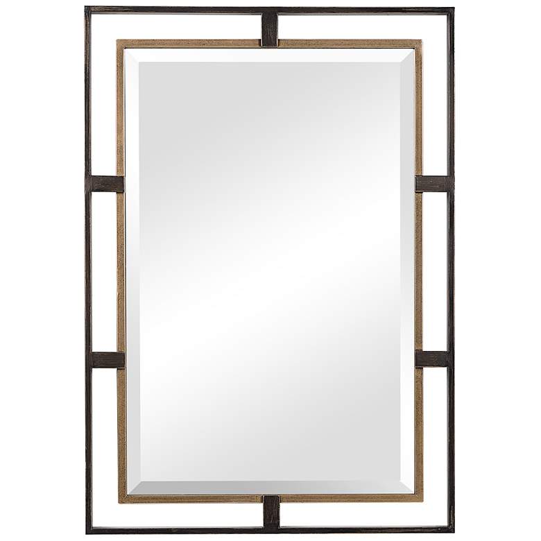 Image 2 Carrizo Distressed Bronze 22" x 32" Rectangular Wall Mirror