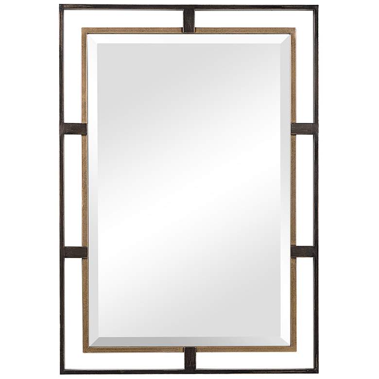 Image 2 Carrizo Distressed Bronze 22 inch x 32 inch Rectangular Wall Mirror