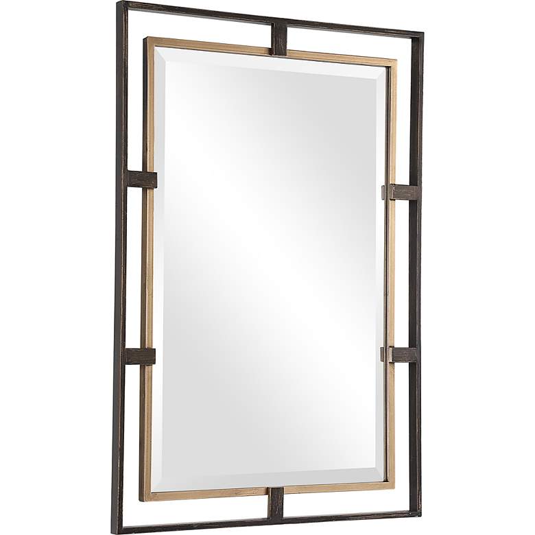 Image 3 Carrizo Distressed Bronze 22" x 32" Rectangular Wall Mirror more views