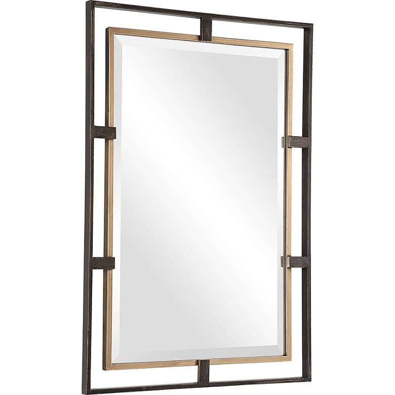 Image 3 Carrizo Distressed Bronze 22 inch x 32 inch Rectangular Wall Mirror more views