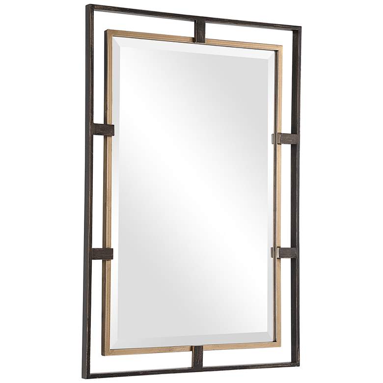 Image 5 Carrizo Distressed Bronze 22 inch x 32 inch Rectangular Wall Mirror more views