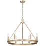 2_Carruth 25" Wide Modern Gold 6-Light Wagon Wheel Chandelier more views