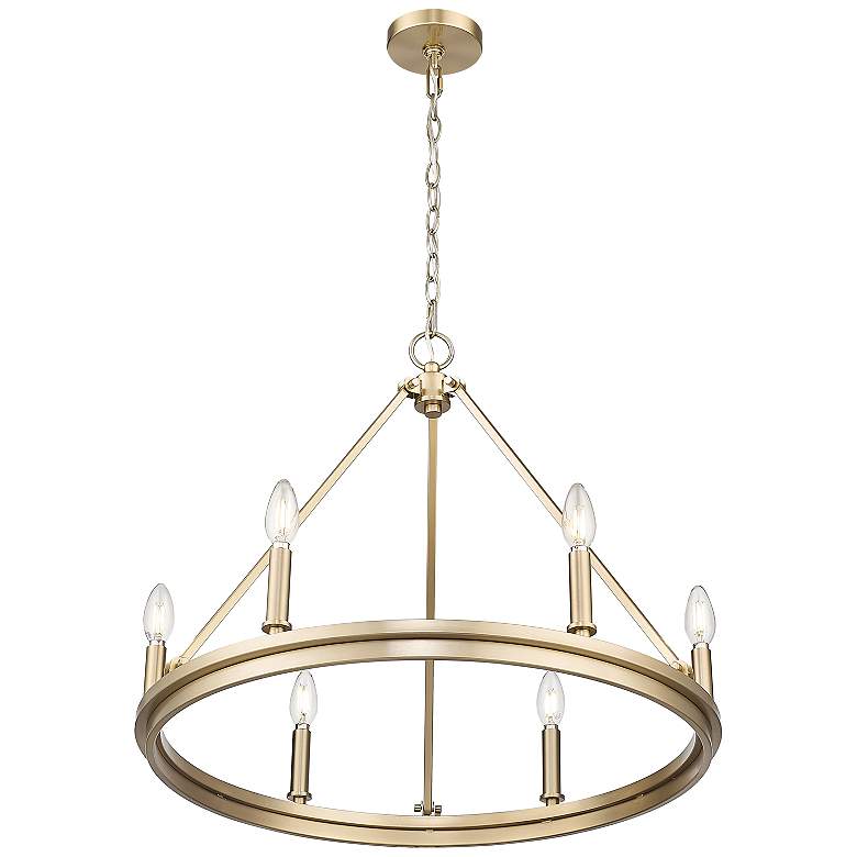 Image 3 Carruth 25" Wide Modern Gold 6-Light Wagon Wheel Chandelier more views