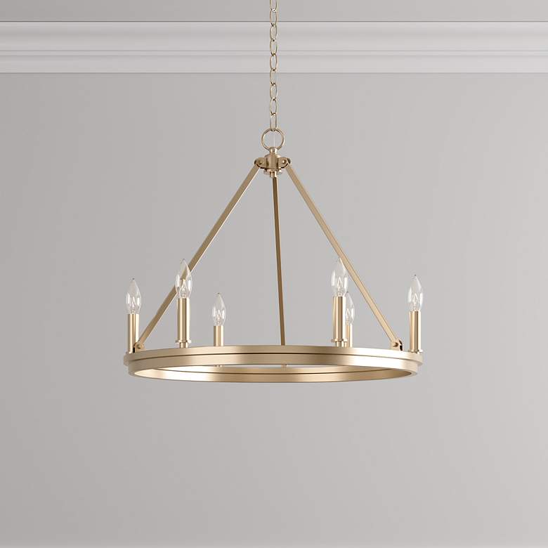 Image 7 Carruth 25" Wide Modern Gold 6-Light Wagon Wheel Chandelier more views