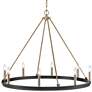 1_Carruth 36"W Matte Black and Modern Gold 8-Light Chandelier