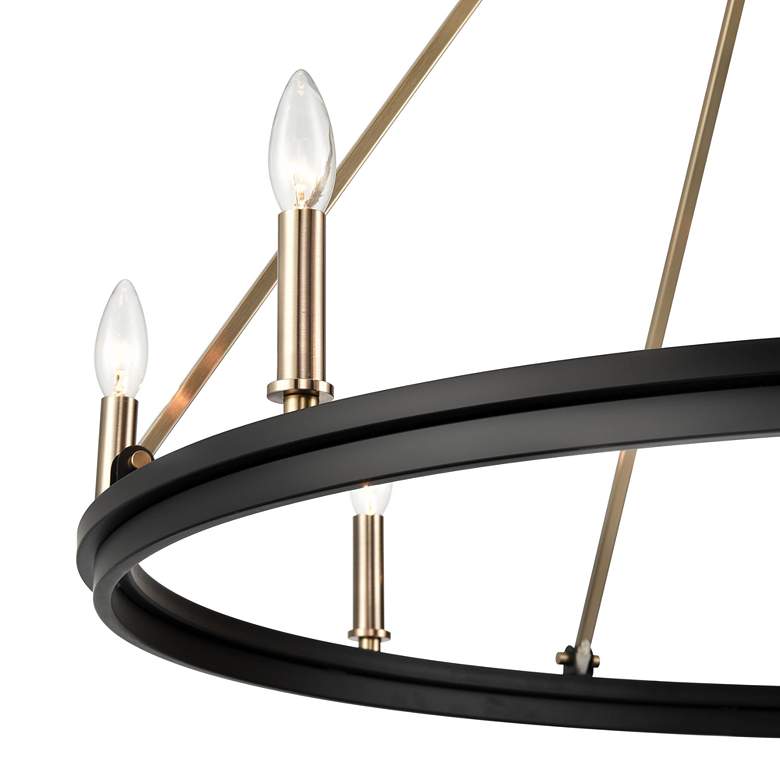 Image 2 Carruth 36"W Matte Black and Modern Gold 8-Light Chandelier more views