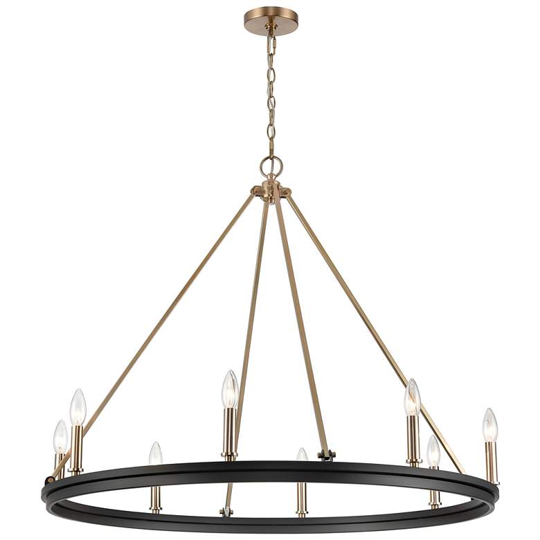 Image 3 Carruth 36"W Matte Black and Modern Gold 8-Light Chandelier more views