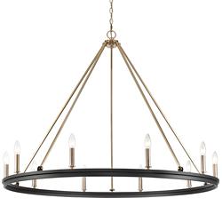 Carruth 45"W Matte Black and Modern Gold 10-Light Chandelier
