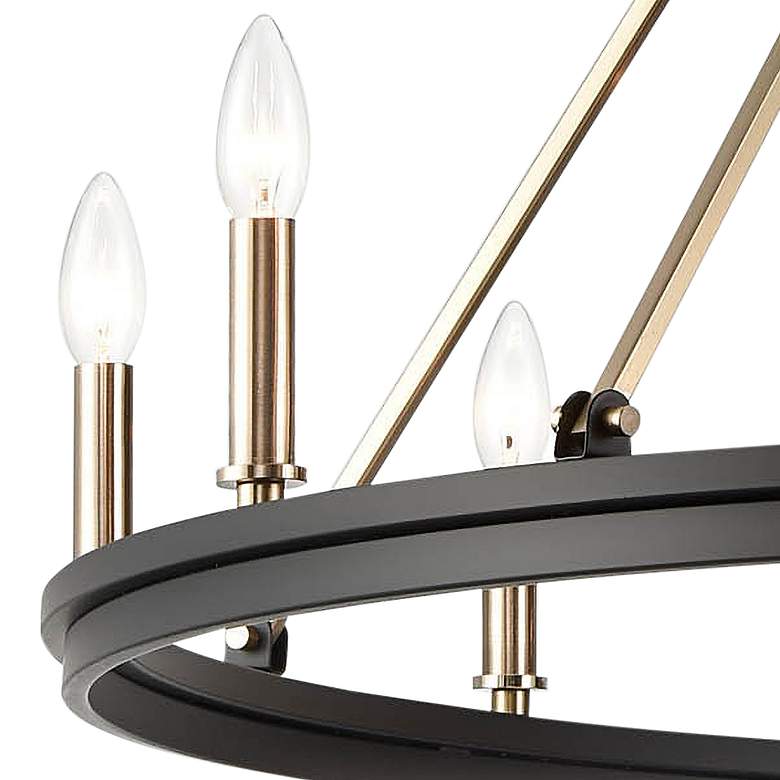 Image 2 Carruth 45"W Matte Black and Modern Gold 10-Light Chandelier more views