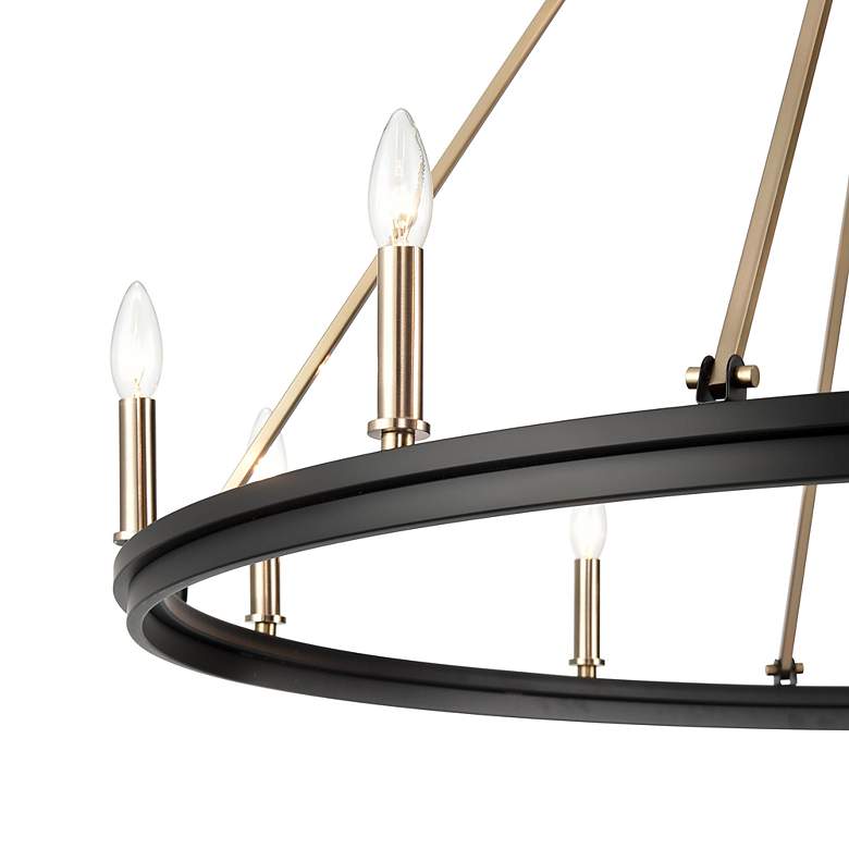 Image 3 Carruth 45"W Matte Black and Modern Gold 10-Light Chandelier more views