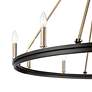 3_Carruth 45"W Matte Black and Modern Gold 10-Light Chandelier more views