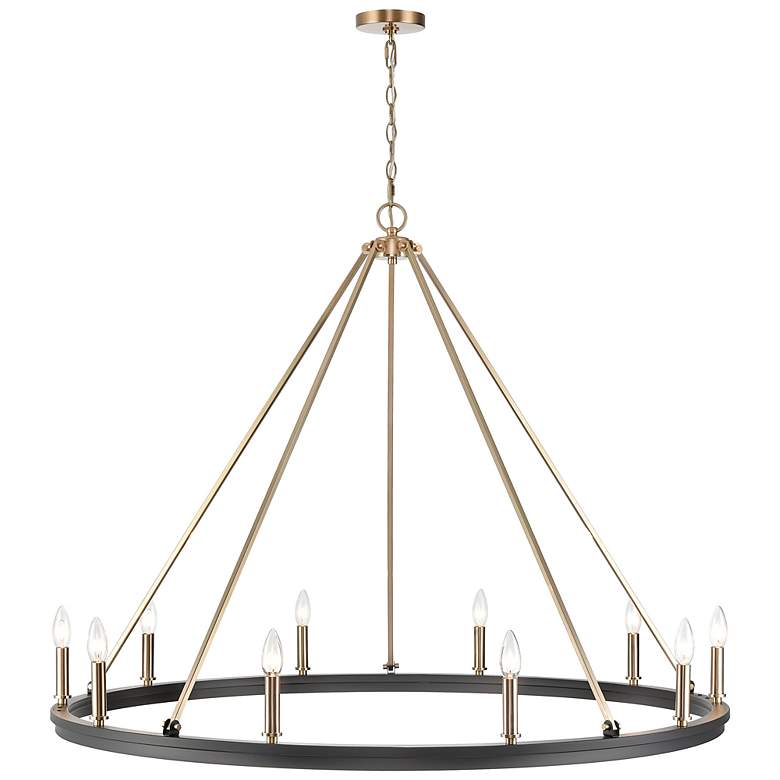 Image 4 Carruth 45"W Matte Black and Modern Gold 10-Light Chandelier more views