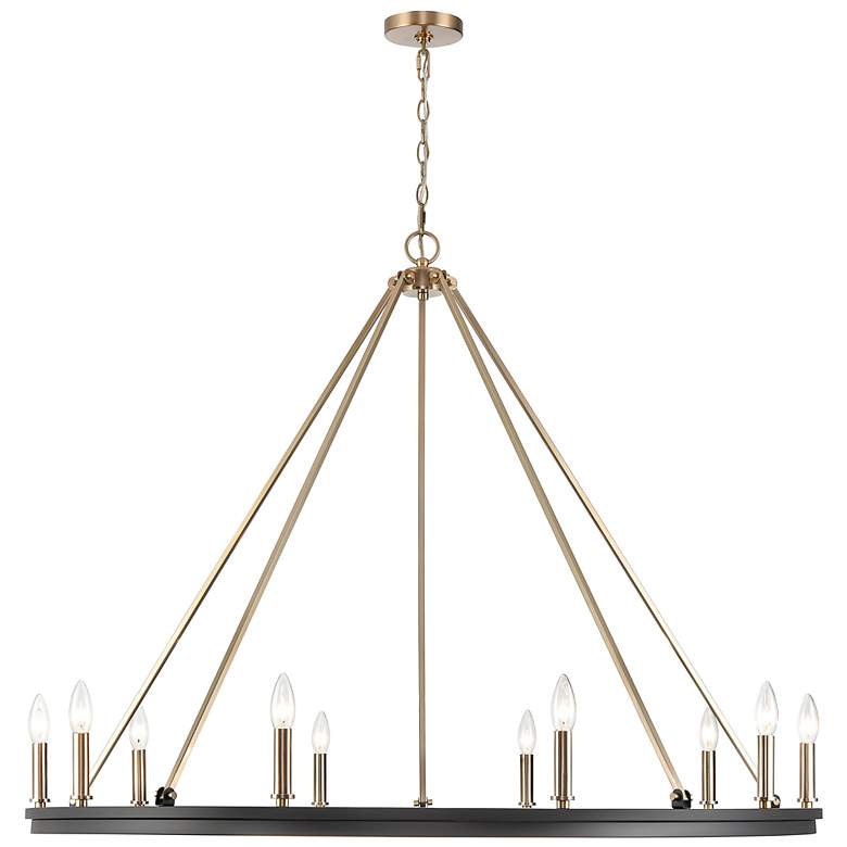Image 5 Carruth 45"W Matte Black and Modern Gold 10-Light Chandelier more views