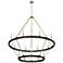 Carruth 45"W Matte Black and Modern Gold 15-Light Chandelier