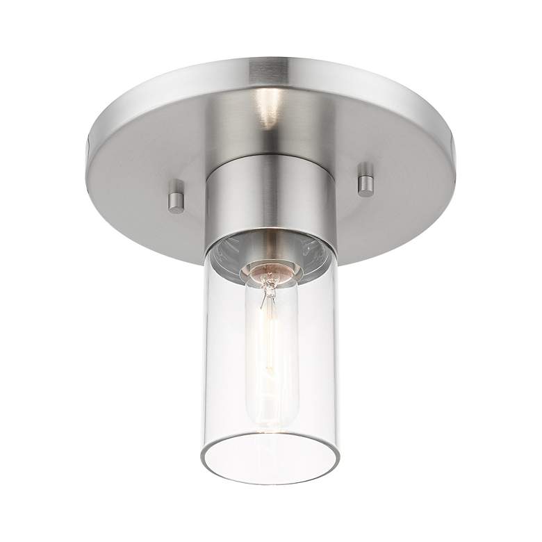 Image 6 Carson 1 Light Brushed Nickel Flush Mount more views