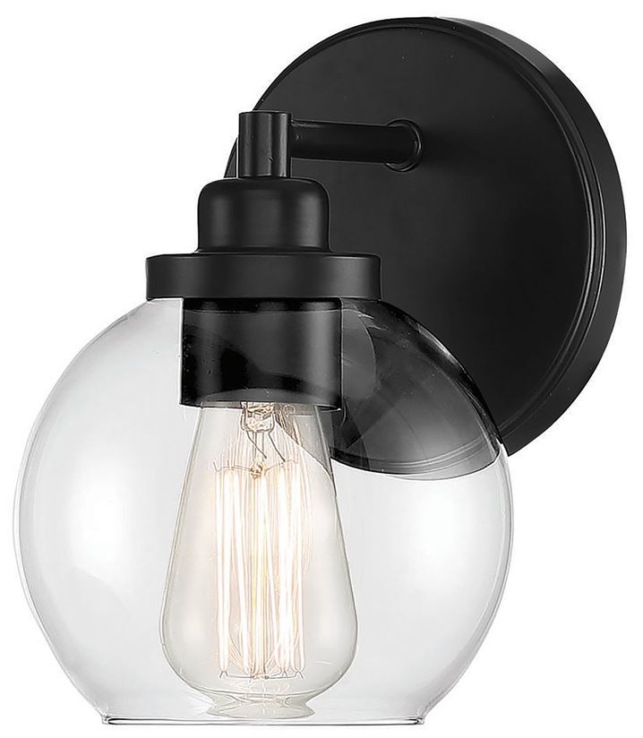 Carson 1-Light Wall Sconce in Matte Black