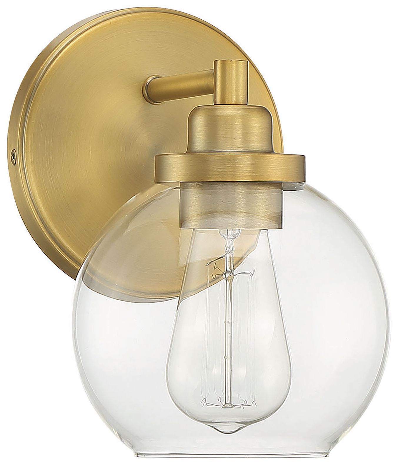 Image 2 Carson 1-Light Wall Sconce in Warm Brass more views