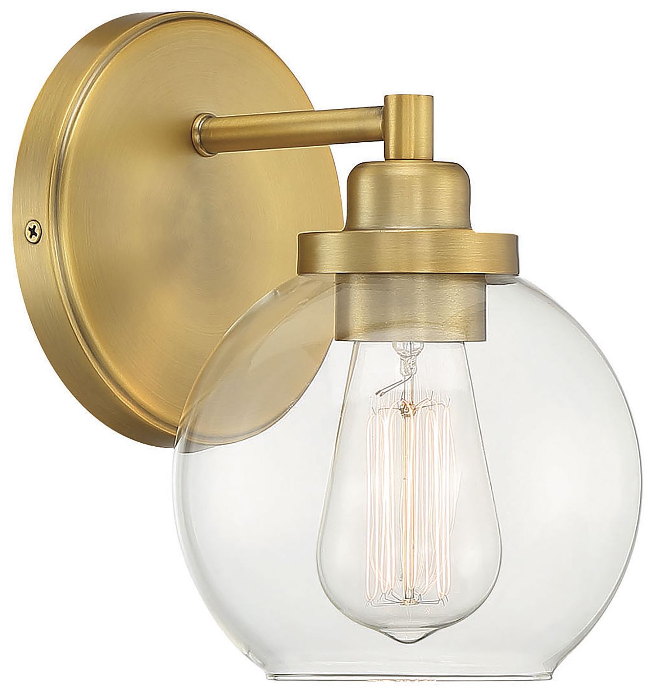 Image 3 Carson 1-Light Wall Sconce in Warm Brass more views