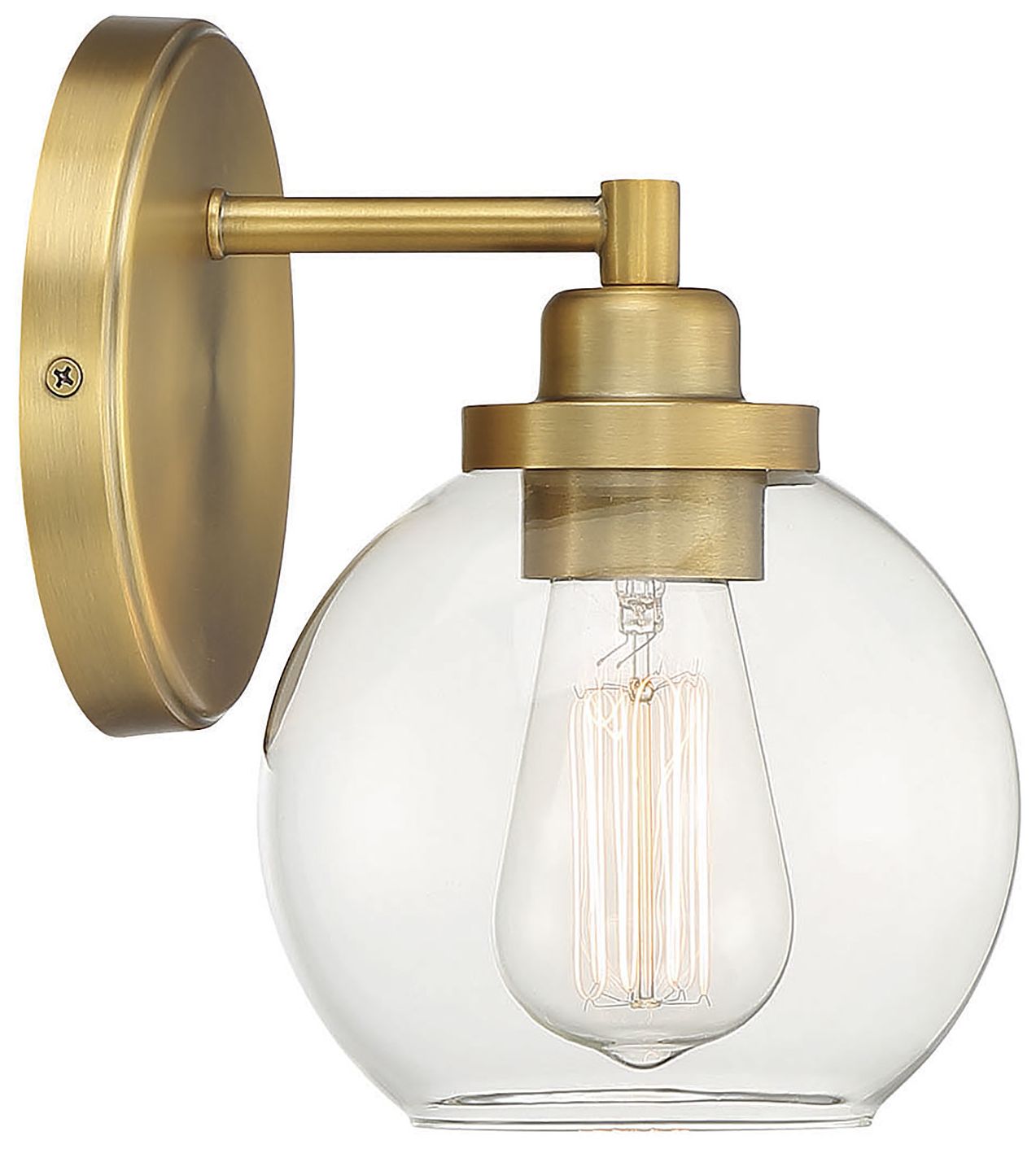 Image 4 Carson 1-Light Wall Sconce in Warm Brass more views