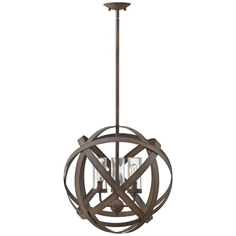 Image 4 Carson 18 1/2" Wide Vintage Iron 3-Light Outdoor Chandelier more views
