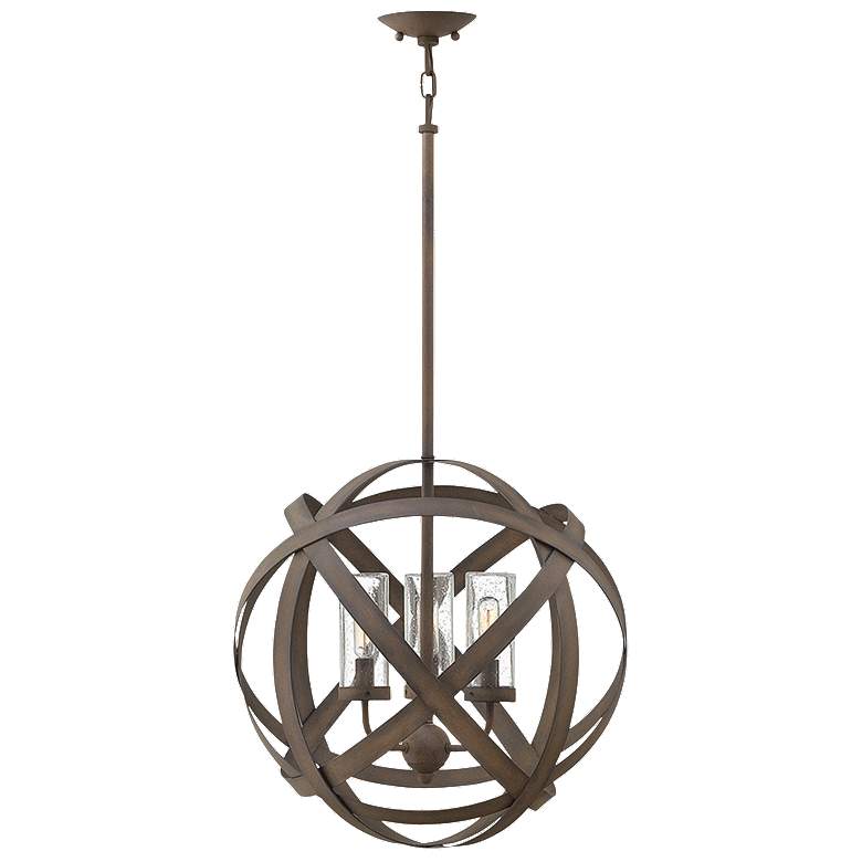 Image 1 Carson 18 3/4 inch High Vintage Iron 4W Outdoor Hanging Light