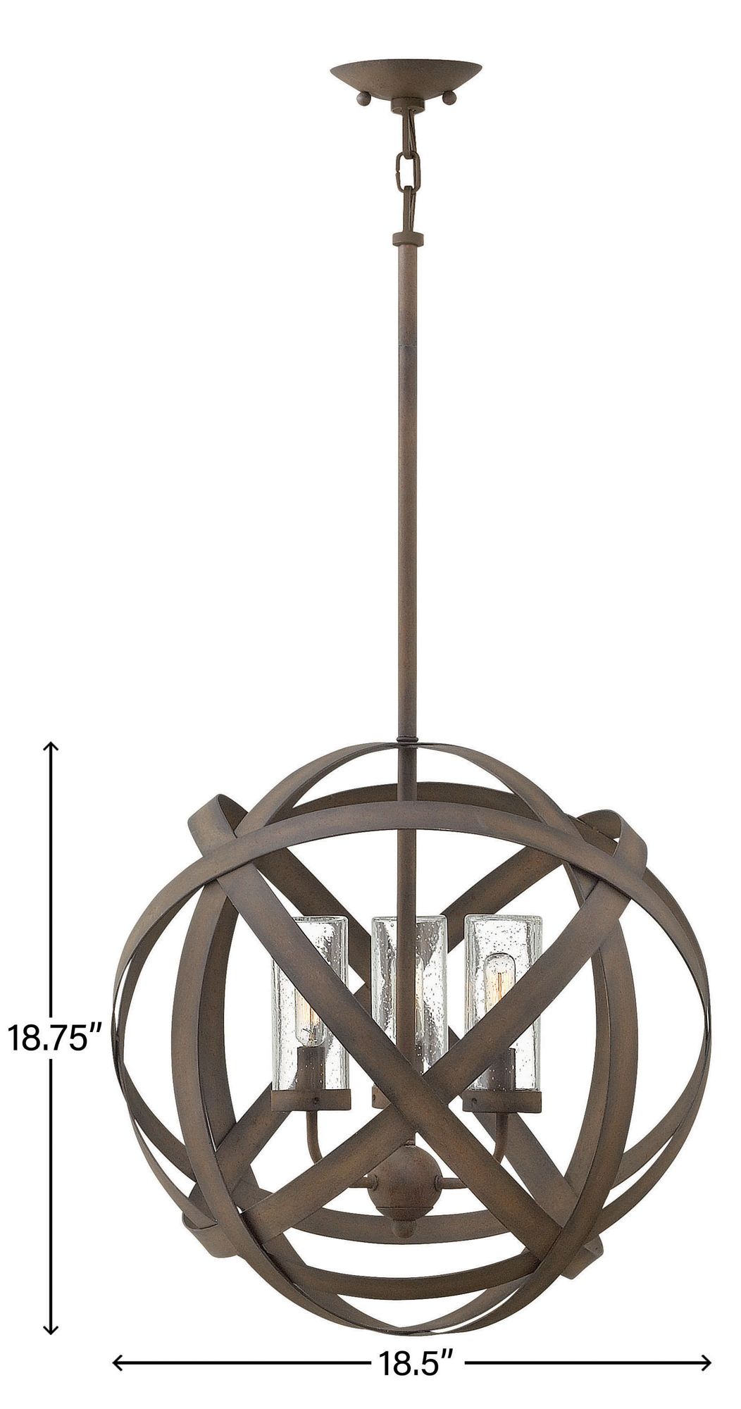 Carson 18 3/4" High Vintage Iron 4W Outdoor Hanging Light