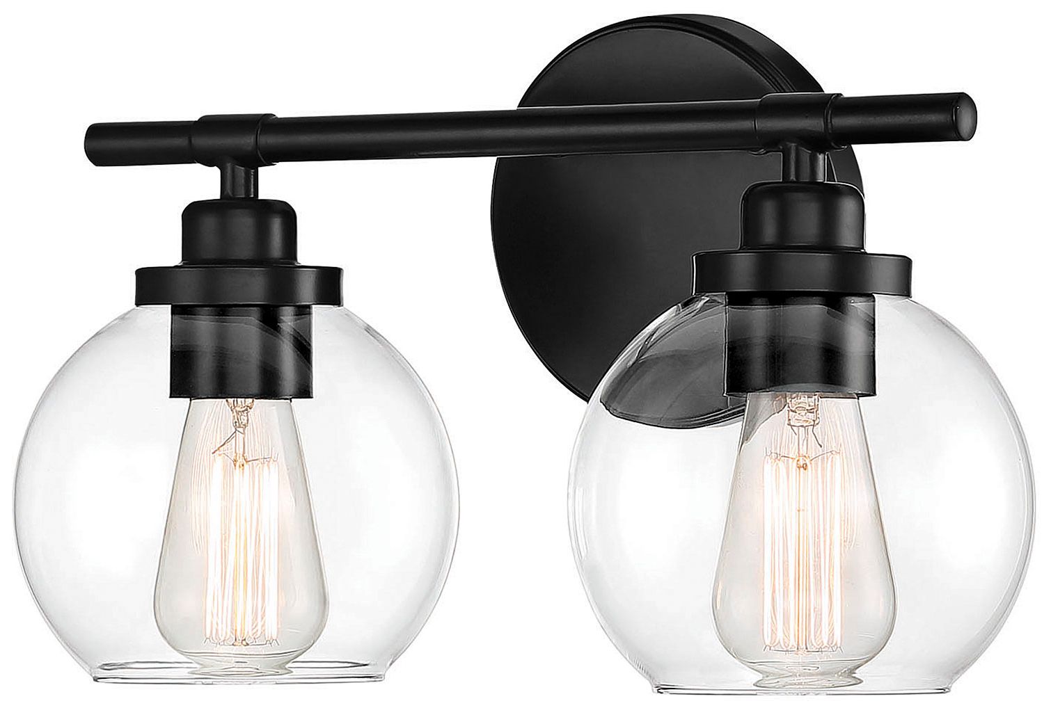 Image 5 Carson 2-Light Bathroom Vanity Light in Matte Black more views